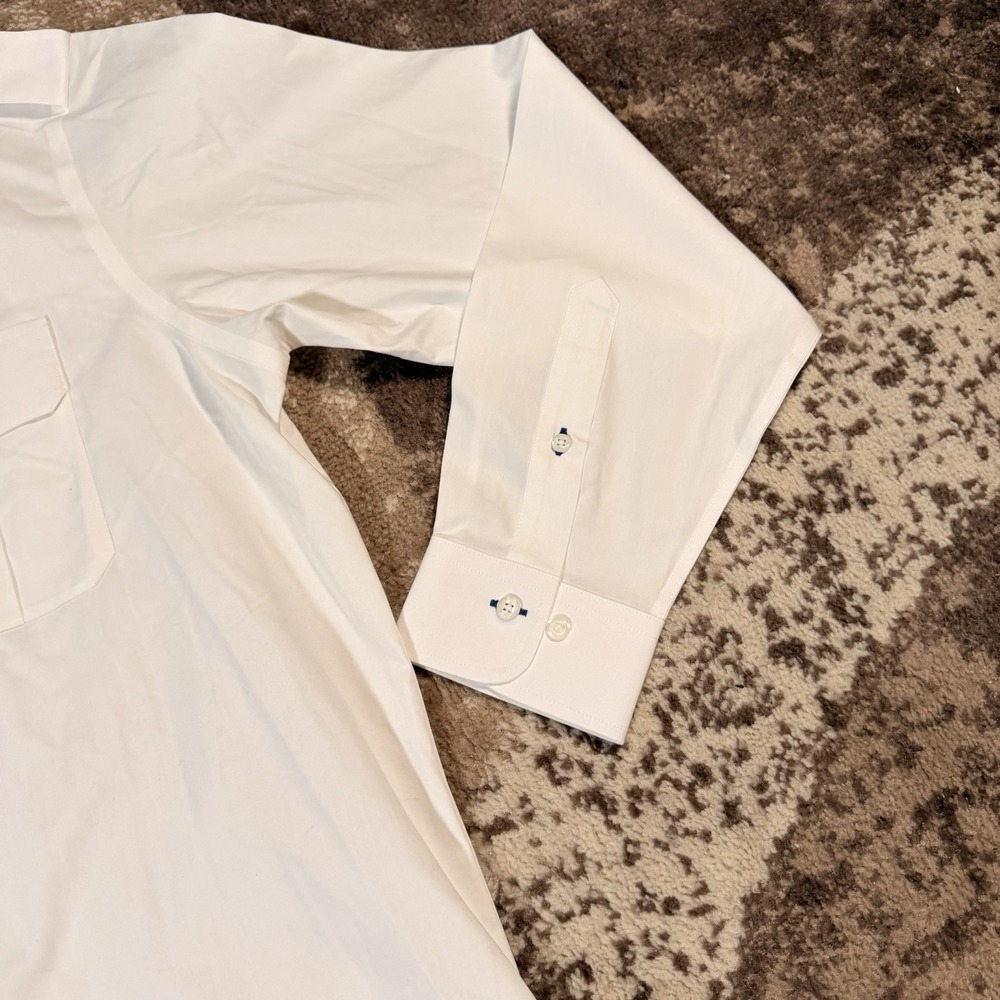 Brooks Brothers United Airlines Shirt Mens 17 36/37 White Long Sleeve Pilot NEW - Picture 4 of 10